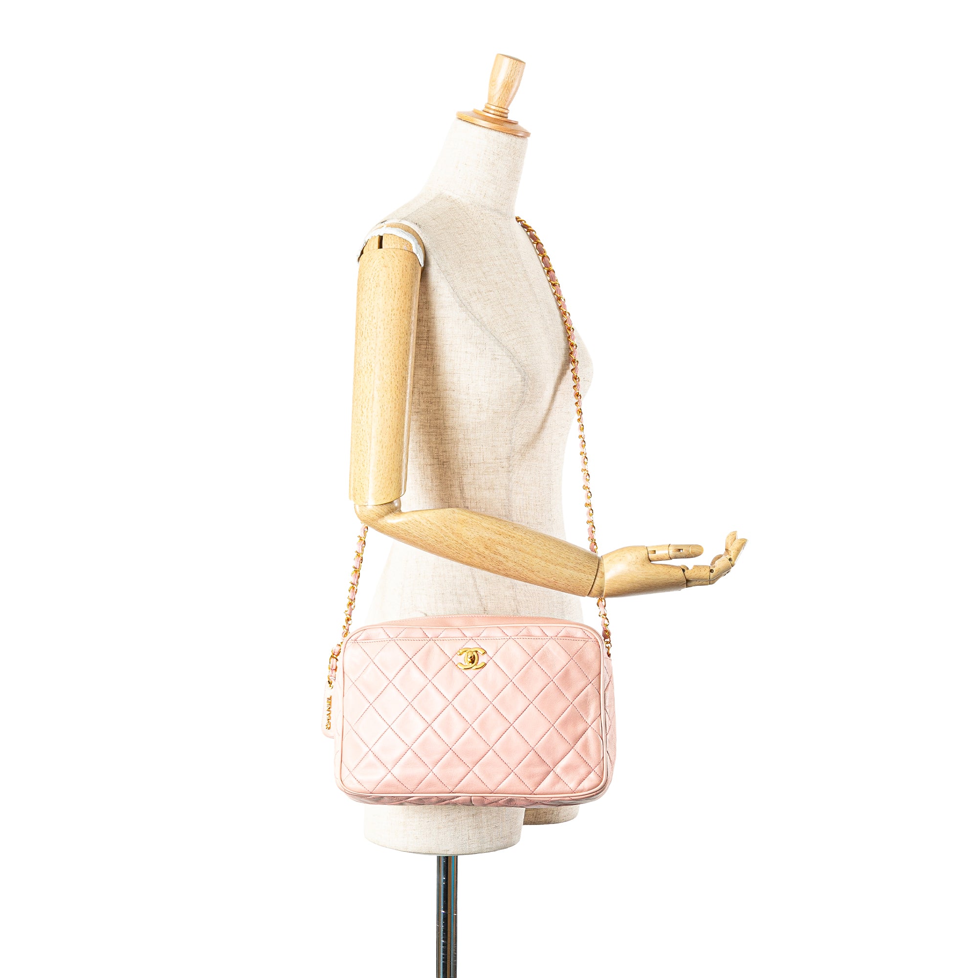 Chanel | Pre-Owned CC Quilted Lambskin Camera Crossbody | Pink/Light Pink