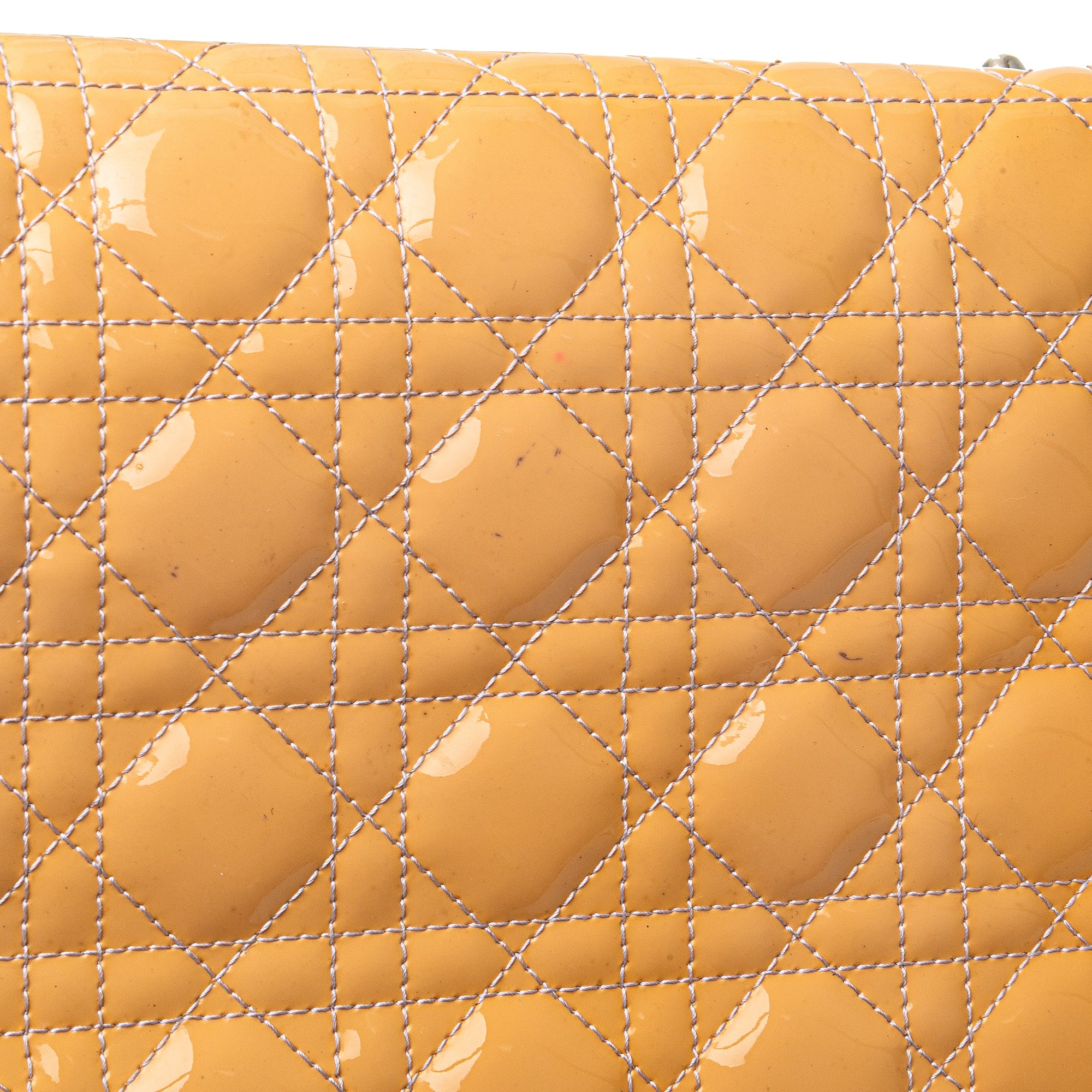 Dior | Pre-Owned Large Patent Cannage Lady | Beige