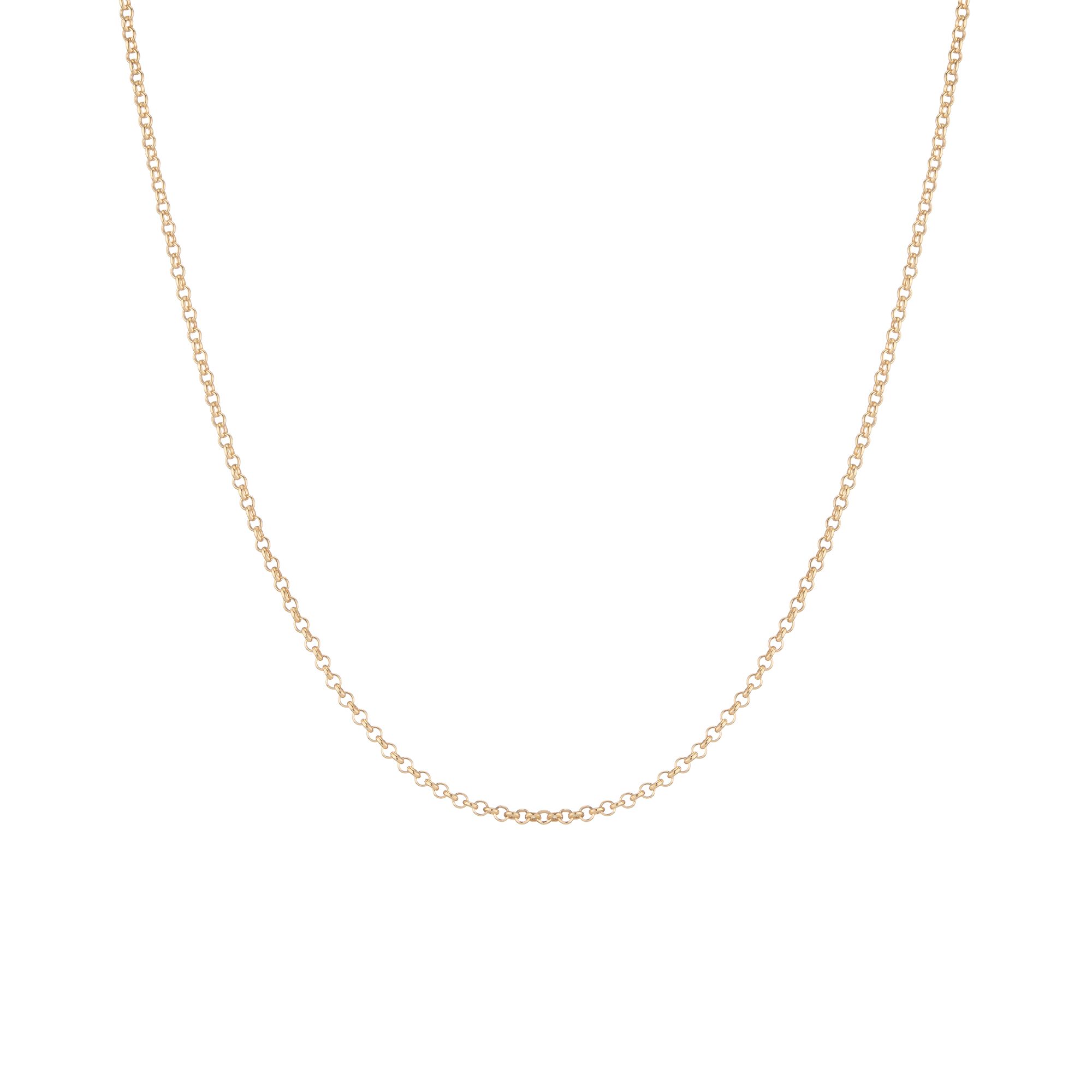 Small Rolo Chain Necklace Vermeil 14k Yellow Gold 16in 18in 20in 22in First
