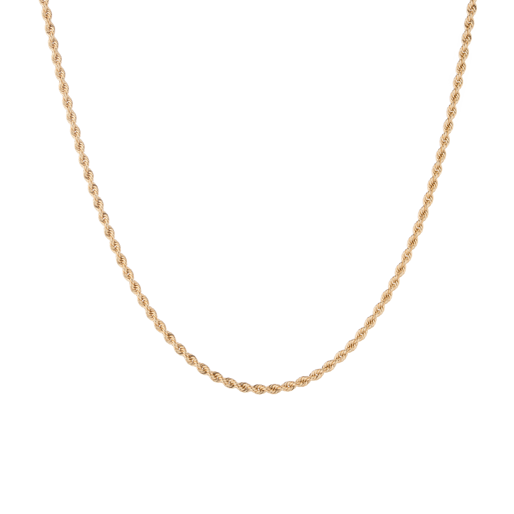 Medium Rope Chain Necklace Vermeil 14k Yellow Gold 16in 18in 20in 22in First