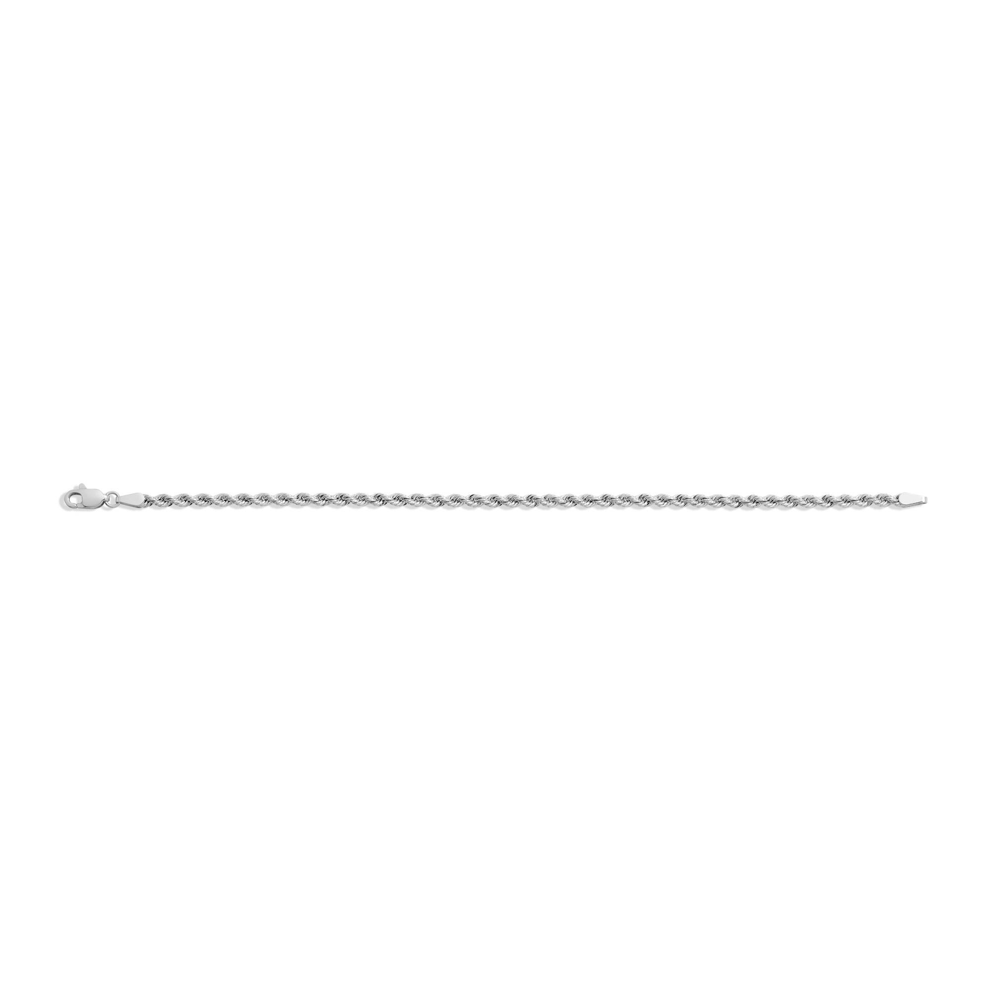 Medium Rope Chain Bracelet Vermeil 14k White Gold 6in 6.5in 7in 7.5in