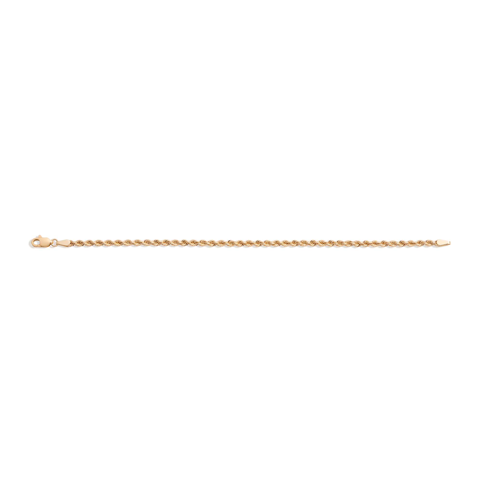 Medium Rope Chain Bracelet Vermeil 14k Yellow Gold 6in 6.5in 7in 7.5in