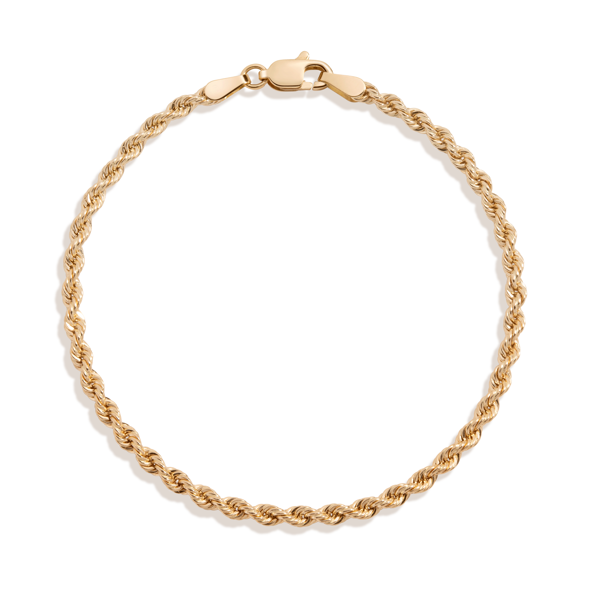 Medium Rope Chain Bracelet Vermeil 14k Yellow Gold 6in 6.5in 7in 7.5in First