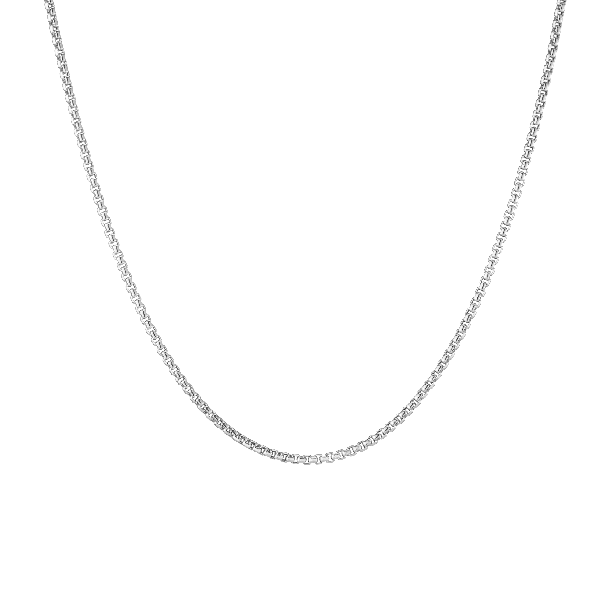 Round Box Chain Necklace Vermeil 14k White Gold 16in 18in 20in 22in First