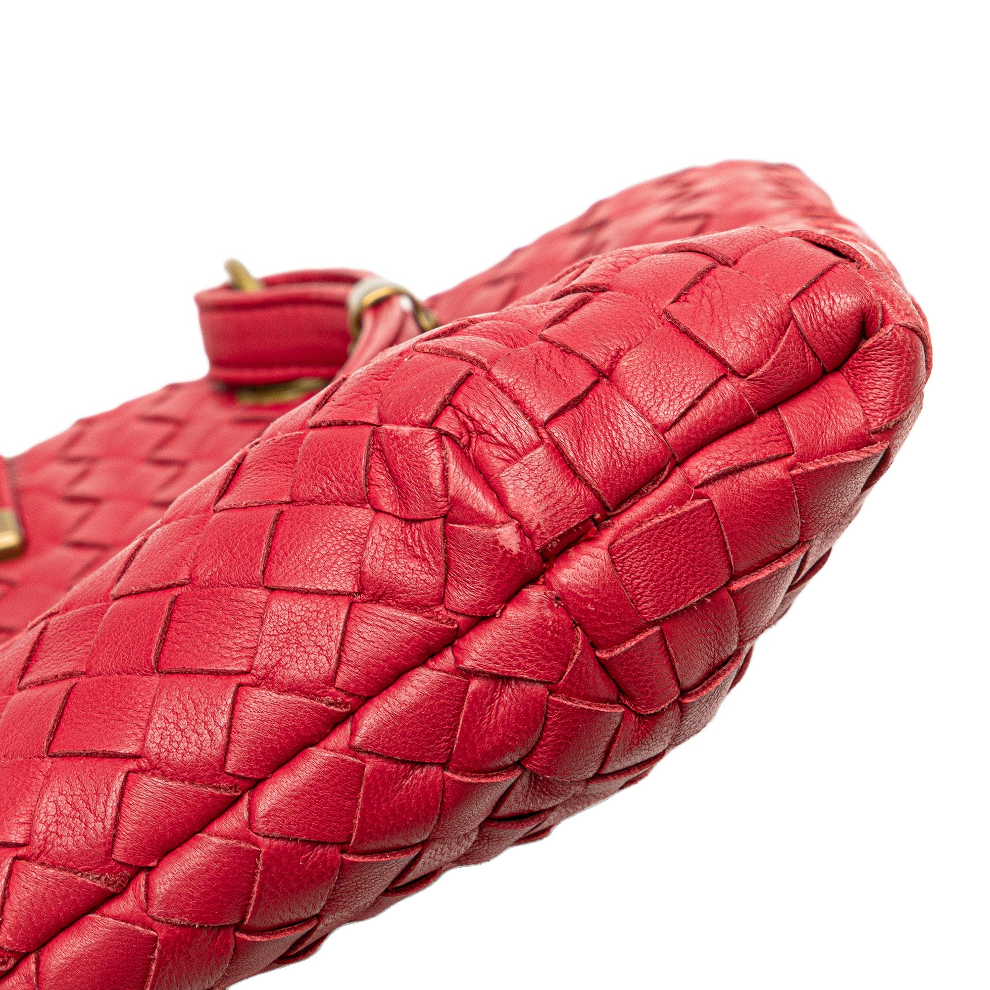 Bottega Veneta | Pre-Owned Small Nappa Intrecciato Capri | Red