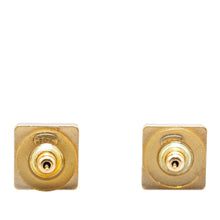 Chanel | Pre-Owned Gold Plated Square CC Mirror Push Back Earrings | Gold