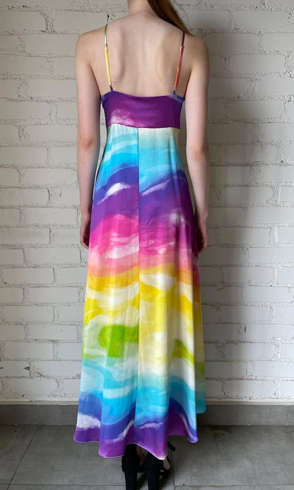 Womens | Aimee Charmeuse Silk Long Dress | Multi