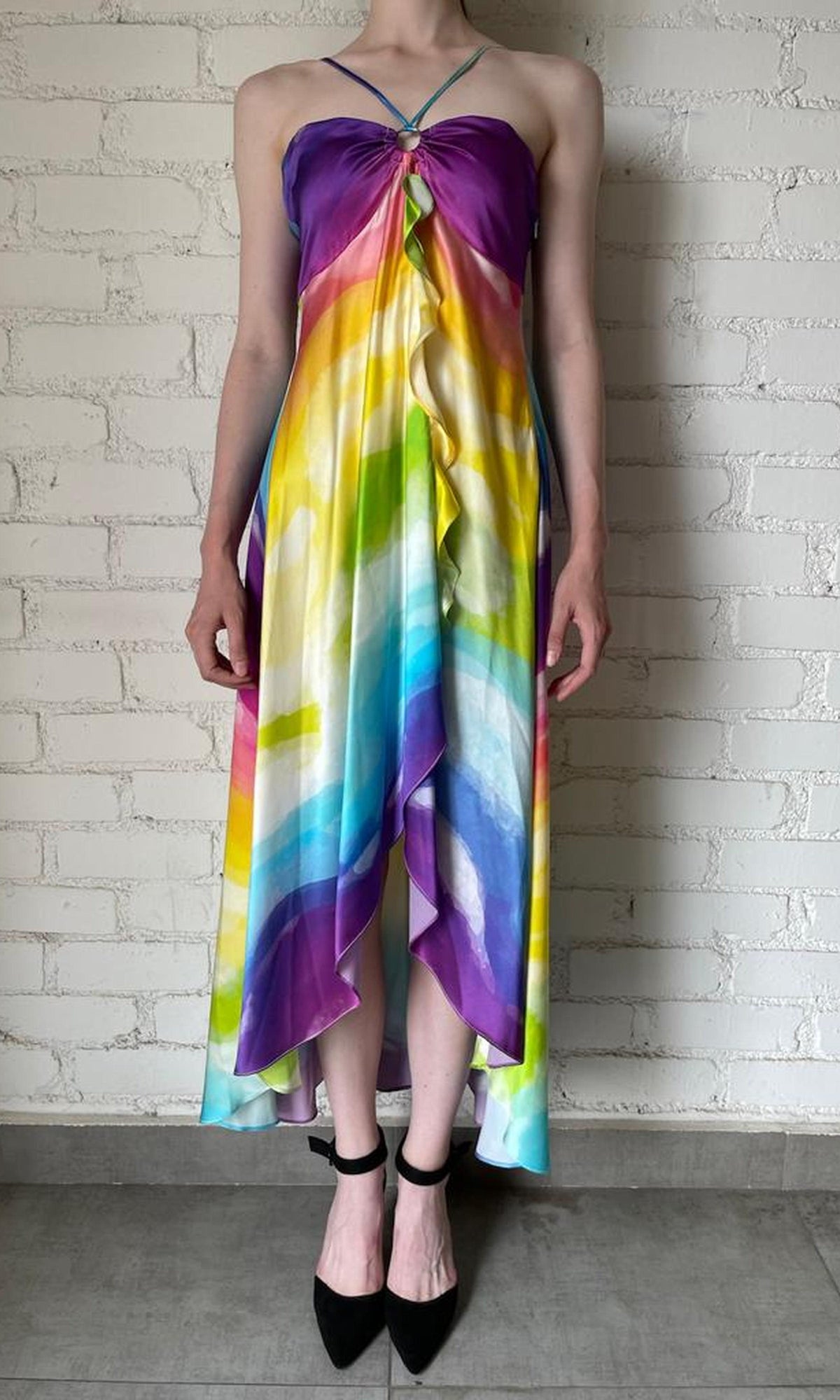 Womens | Aimee Charmeuse Silk Long Dress | Multi