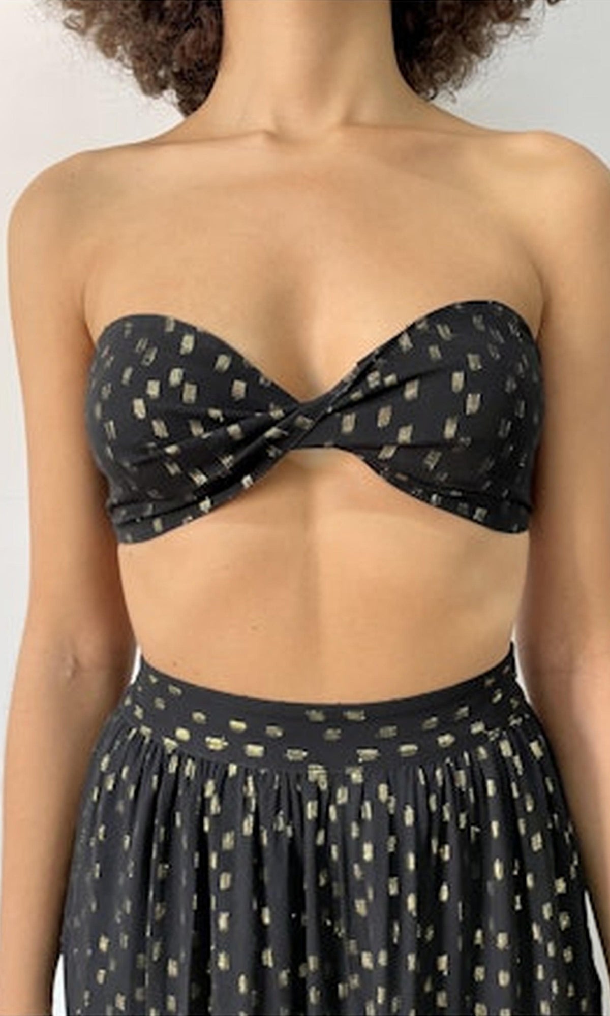 Womens | Aine Viscose Georgette Dobby Bandeau | Black