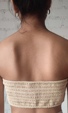 Womens | Aine Viscose Georgette Lurex Dobby Bandeau | Nude