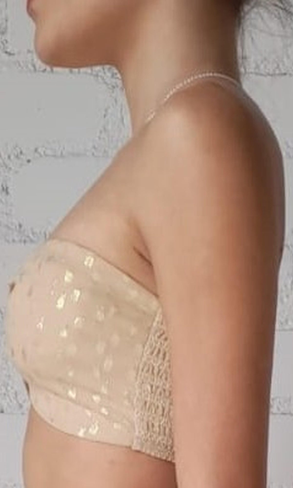 Womens | Aine Viscose Georgette Lurex Dobby Bandeau | Nude
