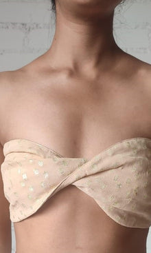 Womens | Aine Viscose Georgette Lurex Dobby Bandeau | Nude