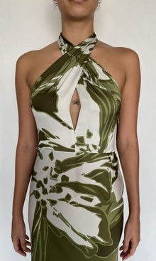 Womens | Avo Viscose Satin Maxi Dress | Green
