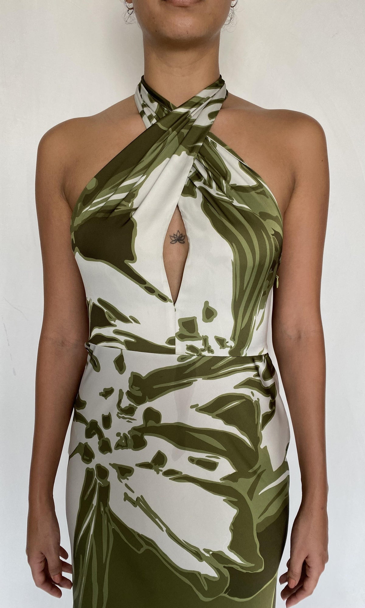 Womens | Avo Viscose Satin Maxi Dress | Green
