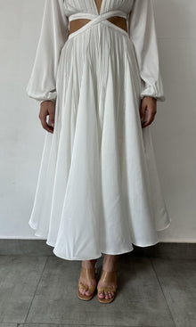 Womens | Bree Polyester Satin Long Dress | White