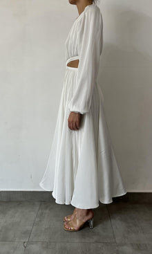 Womens | Bree Polyester Satin Long Dress | White