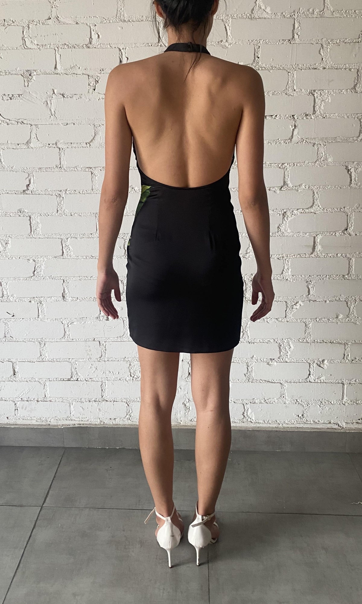 Womens | Bryn Polyester Satin Lycra Short Dress | Black