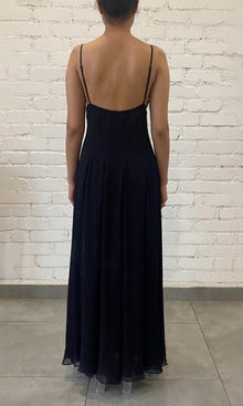 Womens | Bryn Viscose Chiffon Long Dress - I | Black