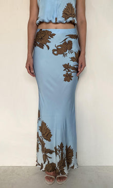 Womens | Cady Viscose Satin Maxi Skirt | Brown