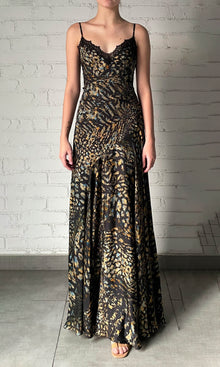 Womens | Capri Viscose Satin High Low Maxi Dress | Black Blue