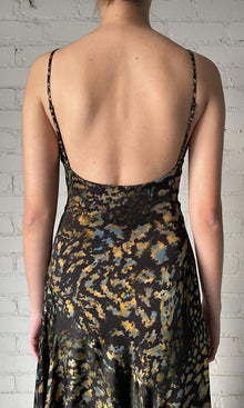 Womens | Capri Viscose Satin High Low Maxi Dress | Black Blue