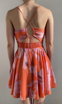 Womens | Casey Polyester Satin Lycra Mini Dress | Orange