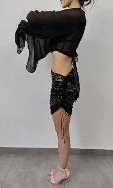 Womens | Chris Viscose Crinkle Chffon Top | Black