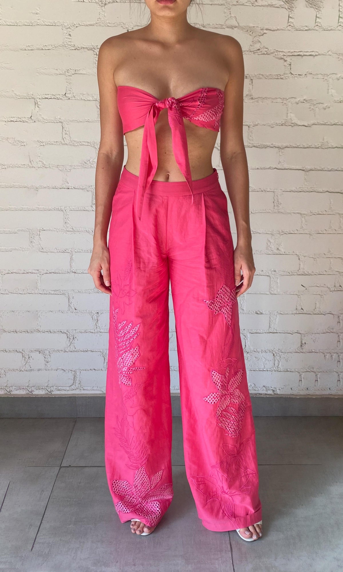 Womens | Cleo Cotton Silk Bandeau | Pink