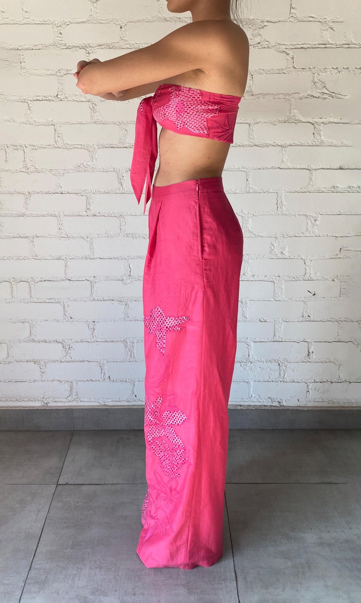 Womens | Cleo Cotton Silk Bandeau | Pink