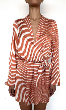 Womens | Czar Polyester Satin Lycra Mini Dress With Detachable Belt | Off-White Brown