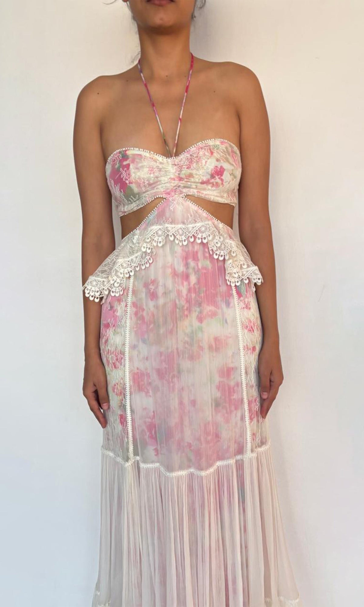 Womens | Dora Cotton Long Dress | Pink Multi