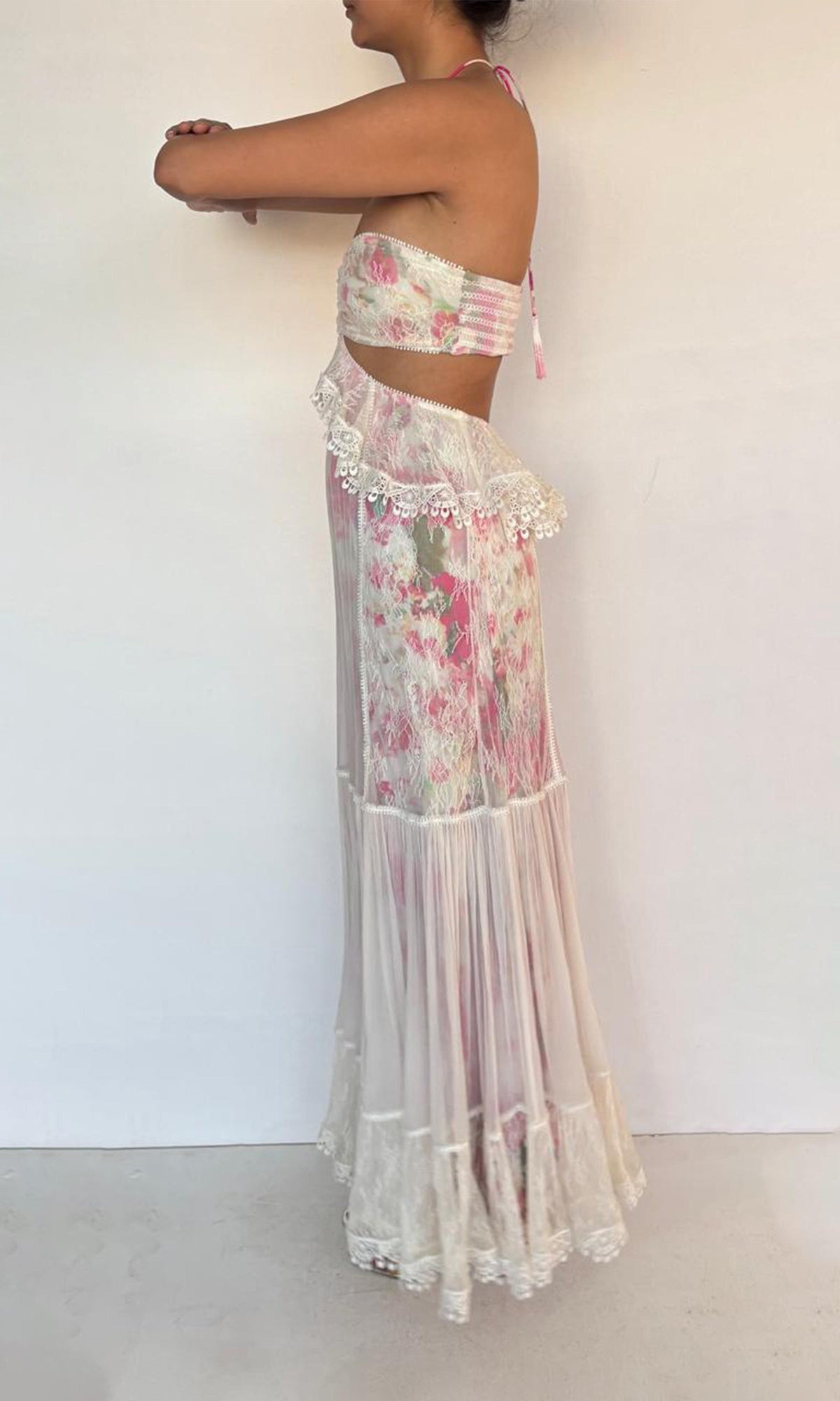 Womens | Dora Cotton Long Dress | Pink Multi