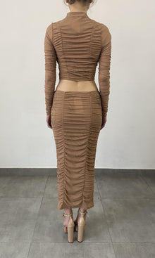 Womens | Dream Nylon-Power Mesh Midi Skirt | Nude