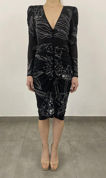 Womens | Dream Nylon-Power Mesh Midi Dress | Black