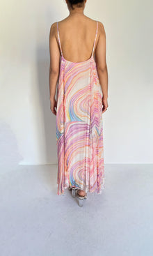 Womens | Eira Crinkle Chiffon Long Dress | Pastel Multi