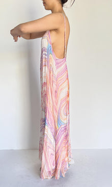 Womens | Eira Crinkle Chiffon Long Dress | Pastel Multi