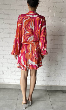 Womens | Emily Polyester Crepe Short Dress | Multi