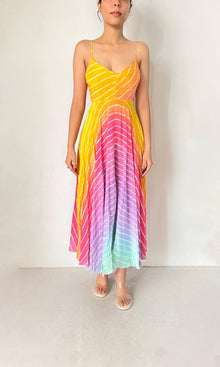 Womens | Evie Tanish Crepe Long Dress | Rainbow