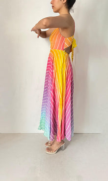 Womens | Evie Tanish Crepe Long Dress | Rainbow