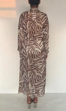Womens | Fauve Viscose Georgette Lurex Long Dress | Brown