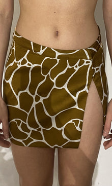 Womens | Fia Heavy Crepe Short Skirt | Brown White