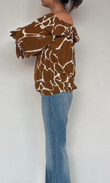 Womens | Fia Viscose Crepe Top | Brown