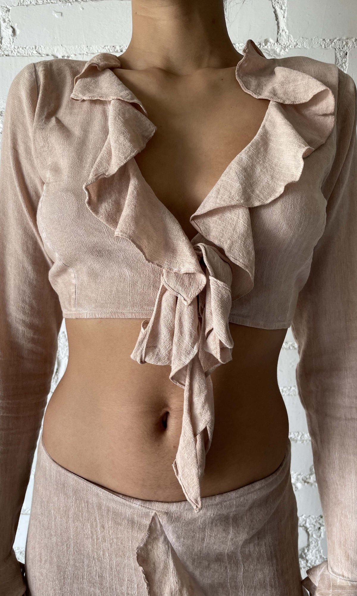 Womens | Gaia Viscose Cotton Georgtte Top | Nude