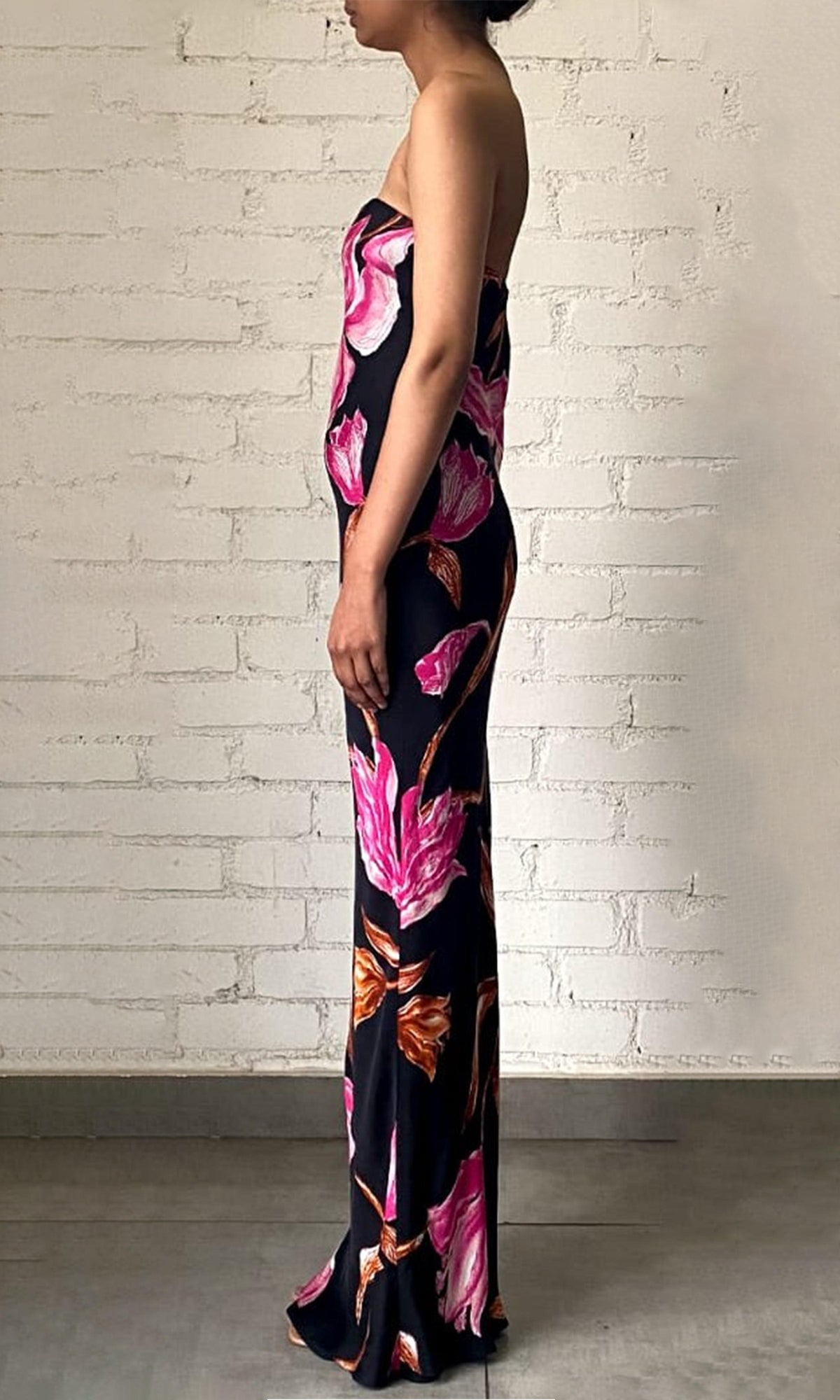 Womens | Grace Polyester Crepe Long Dress | Black