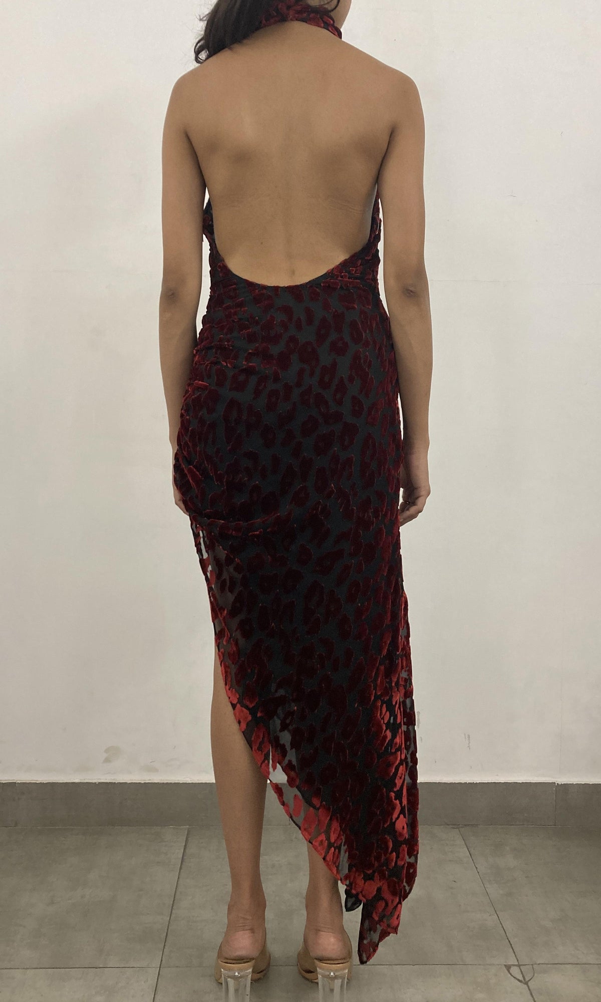 Womens | Haven Nylon Viscose Animal Burnout Maxi Dress | Black