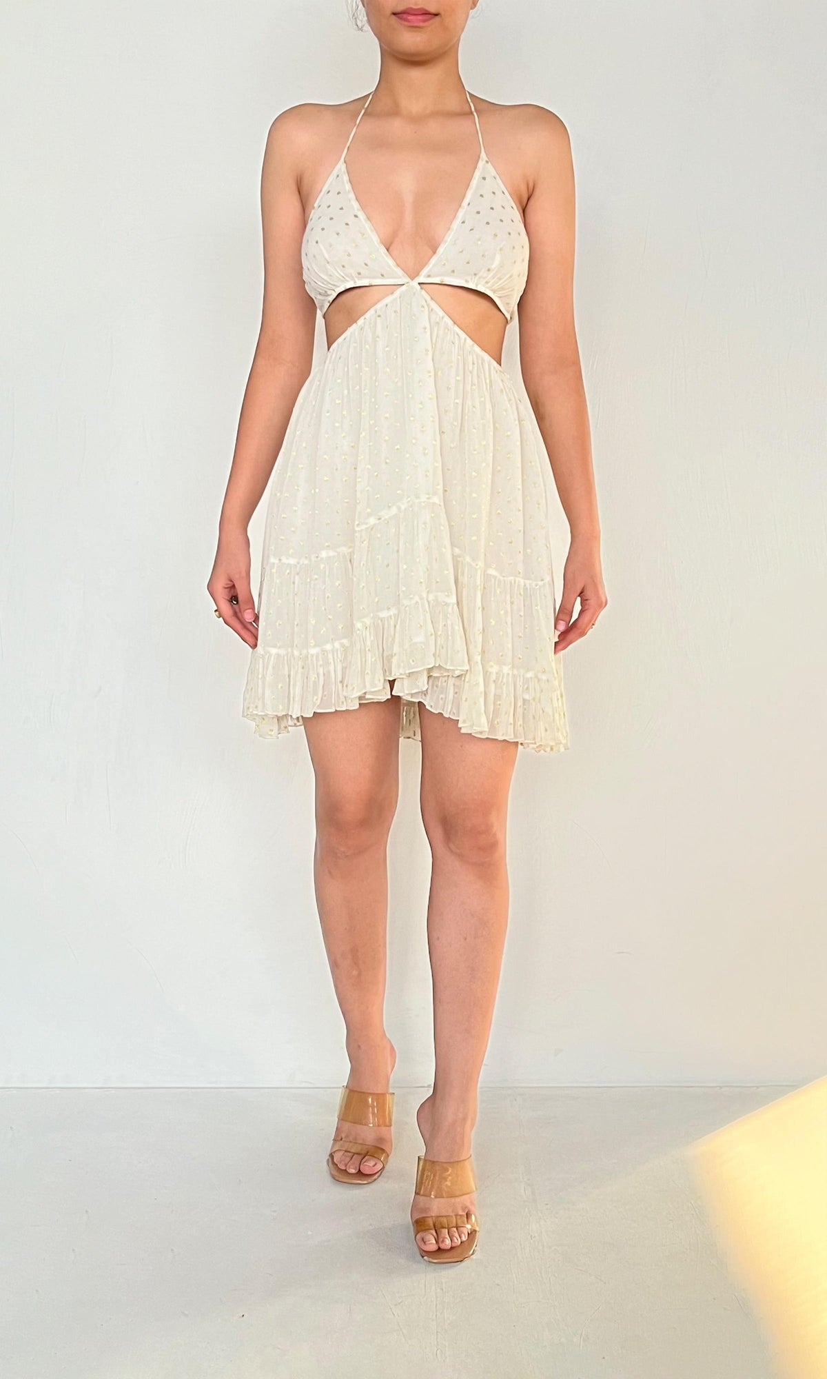 Womens | Inv Viscose Georgtte Short Dress | Off White