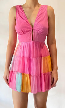 Womens | Inv Crinkle Chiffon Short Dress | Pink