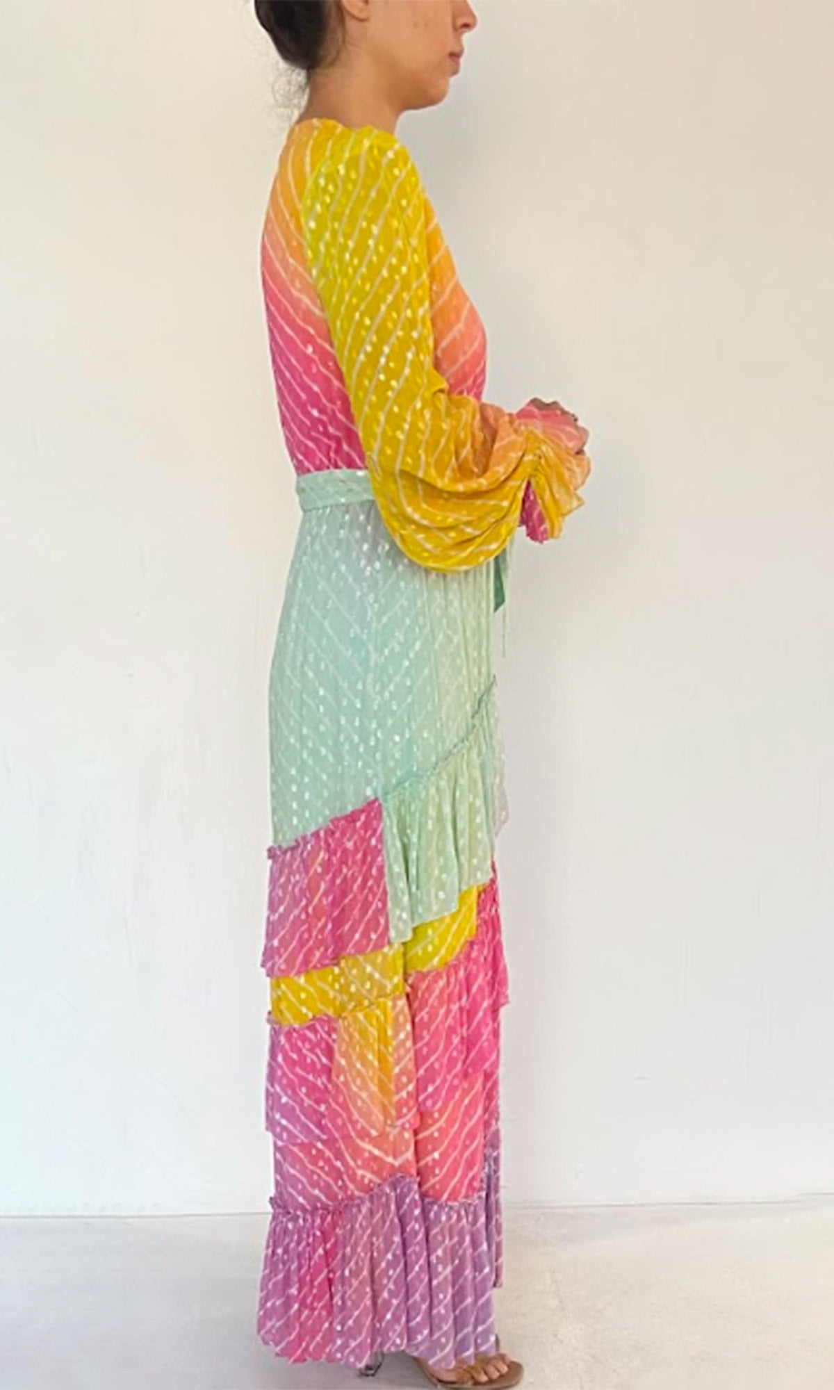 Womens | Inv Viscose Georgtte Lurex Dobby Long Dress | Multi