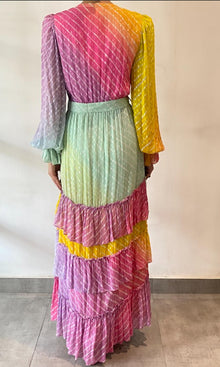 Womens | Inv Viscose Georgtte Lurex Dobby Long Dress | Multi