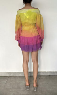 Womens | Inv Viscose Crinkle Chiffon Short Dress | Ombre